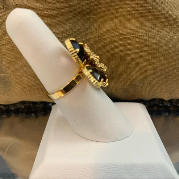**FINAL $ DROP** Park Lane “Wisteria” Gold and Purple Floral Ring Sz 7 - Picture 3 of 7